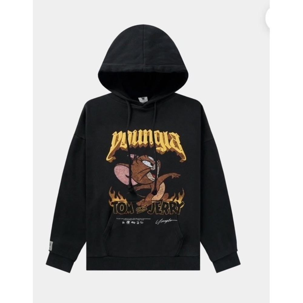 YoungLA #W528 Tom & Jerry Pullover Oversized Hoodie Black Medium SOLD OUT‎ NWT